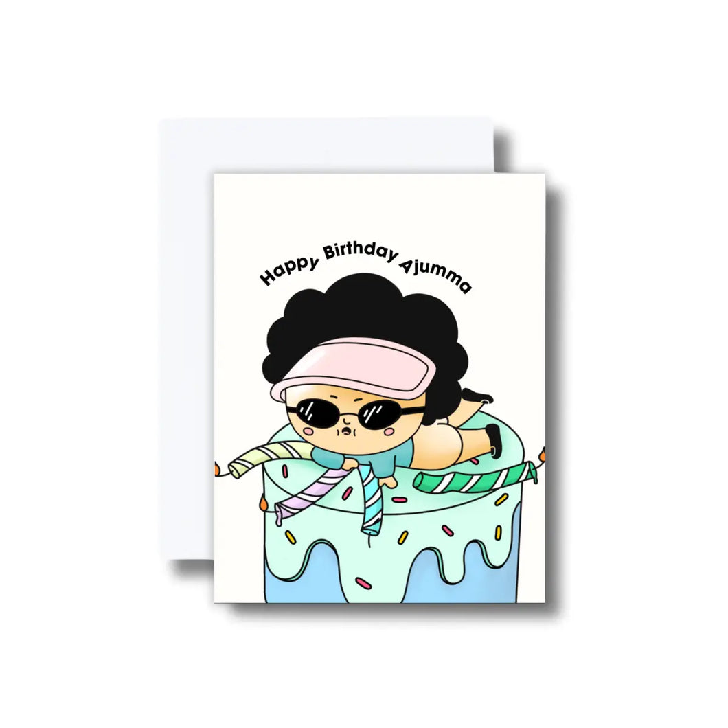 Happy Birthday Ajumma Greeting Card