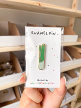 Load image into Gallery viewer, Green Onion Enamel Pin
