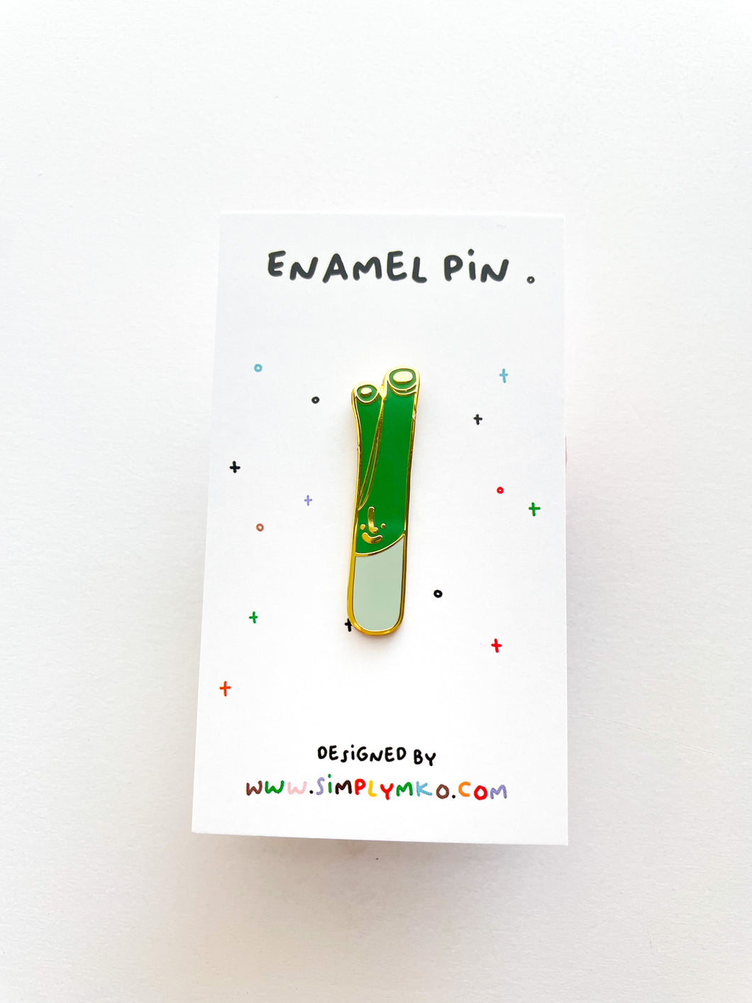 Green Onion Enamel Pin
